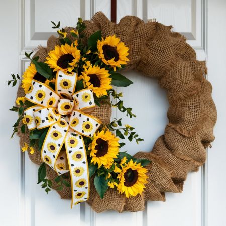 Fall/Autumn Season Ribbon Wreath